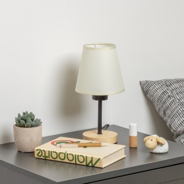 Brilagi - Lampe de table NUBILA WOOD 1xE27/25W/230V chêne/crème