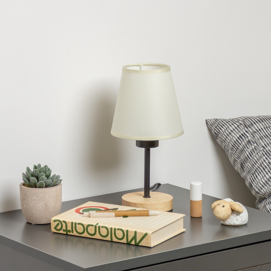 Brilagi - Lampe de table NUBILA WOOD 1xE27/25W/230V chêne/crème