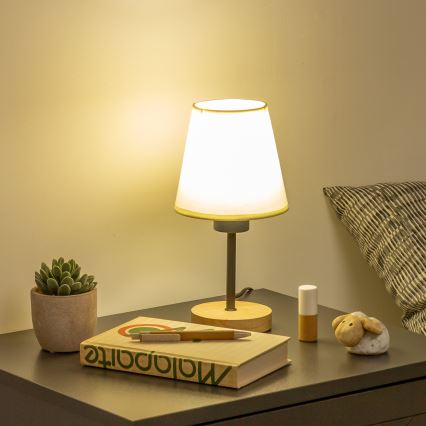 Brilagi - Lampe de table NUBILA WOOD 1xE27/25W/230V chêne/crème