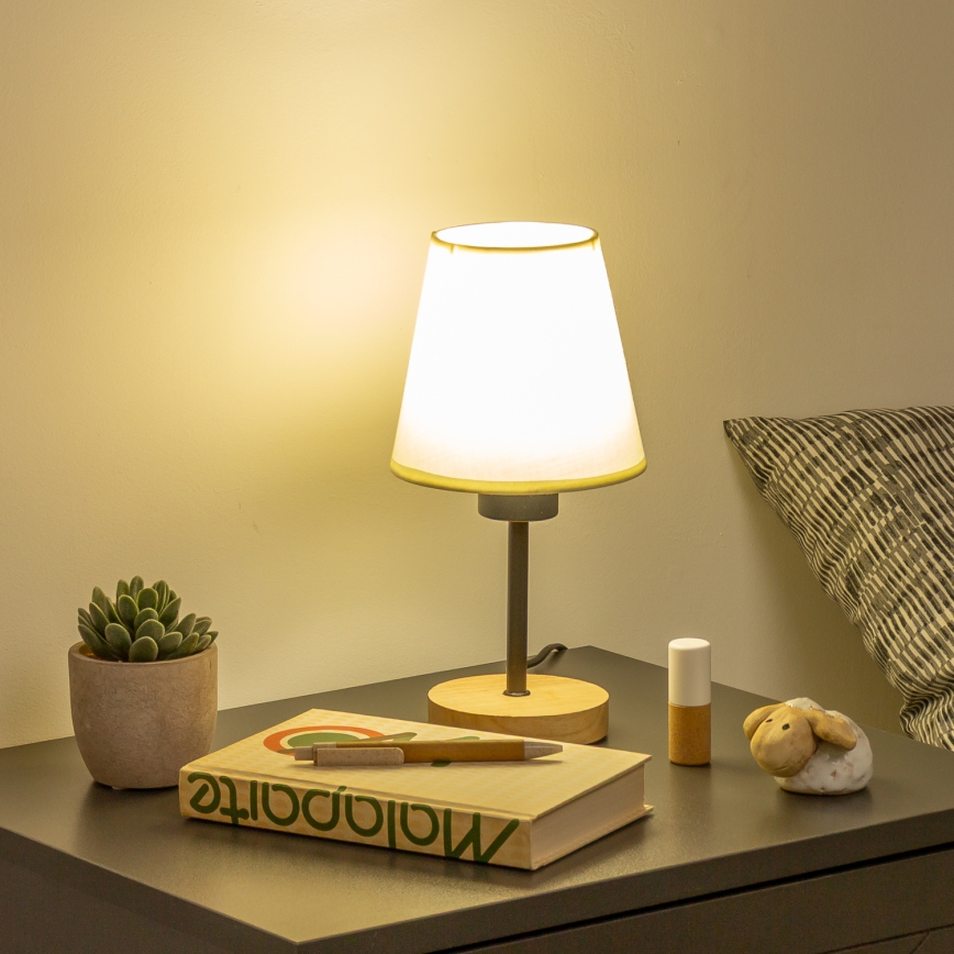 Brilagi - Lampe de table NUBILA WOOD 1xE27/25W/230V chêne/crème