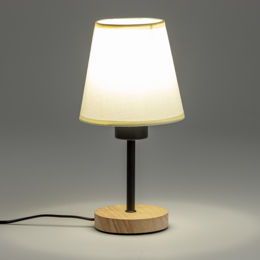 Brilagi - Lampe de table NUBILA WOOD 1xE27/25W/230V chêne/crème
