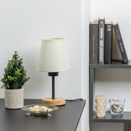 Brilagi - Lampe de table NUBILA WOOD 1xE27/25W/230V chêne/crème