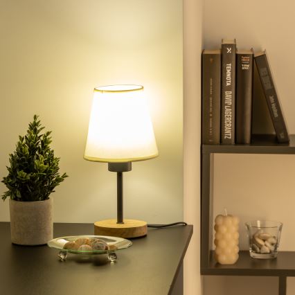 Brilagi - Lampe de table NUBILA WOOD 1xE27/25W/230V chêne/crème