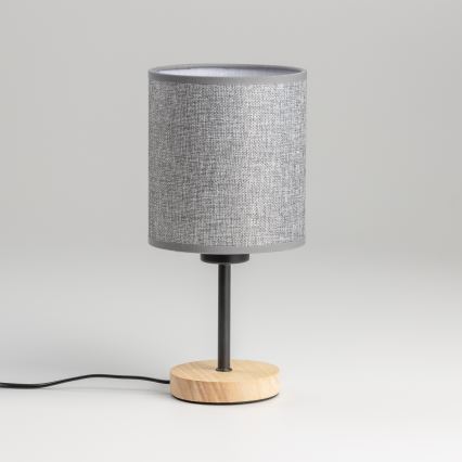 Brilagi - Lampe de table NUBILA WOOD 1xE27/25W/230V chêne/gris