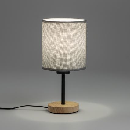 Brilagi - Lampe de table NUBILA WOOD 1xE27/25W/230V chêne/gris