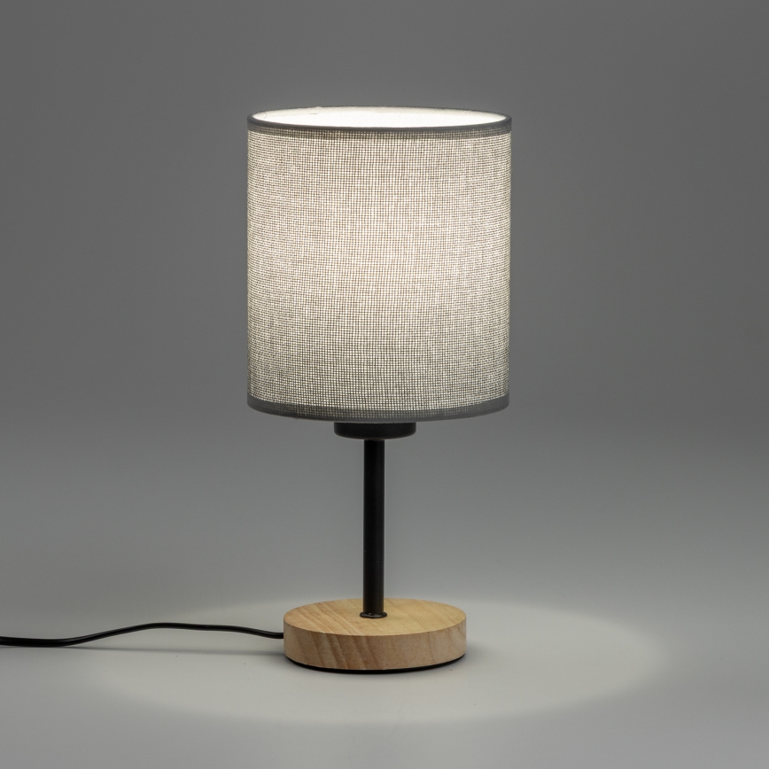 Brilagi - Lampe de table NUBILA WOOD 1xE27/25W/230V chêne/gris