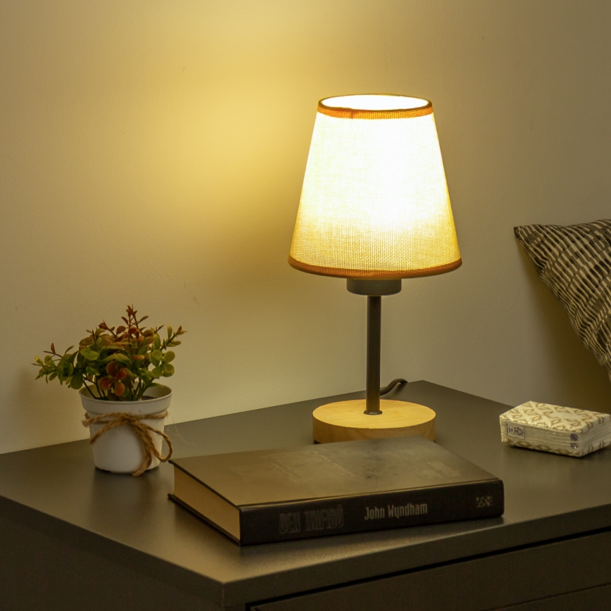 Brilagi - Lampe de table NUBILA WOOD 1xE27/25W/230V chêne/marron clair