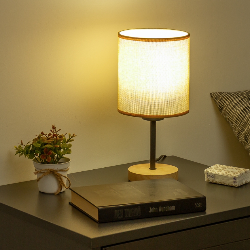 Brilagi - Lampe de table NUBILA WOOD 1xE27/25W/230V chêne/marron clair