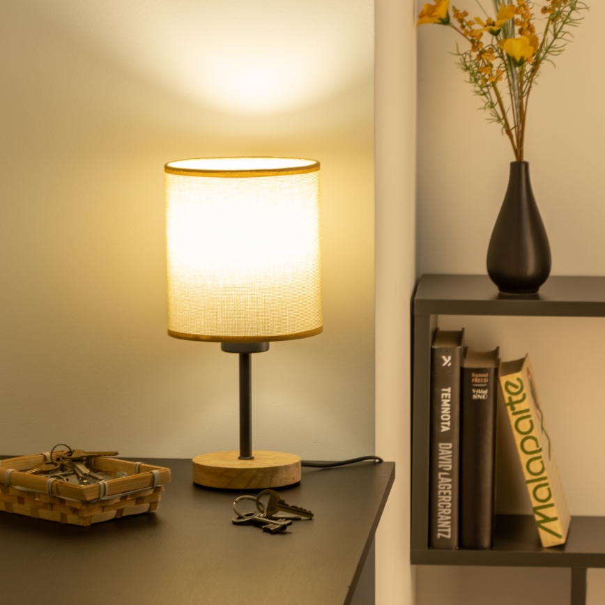 Brilagi - Lampe de table NUBILA WOOD 1xE27/25W/230V chêne/marron clair