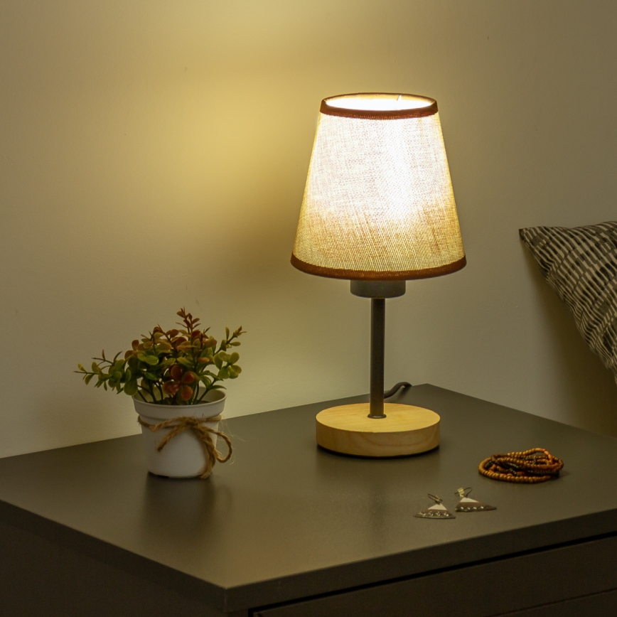 Brilagi - Lampe de table NUBILA WOOD 1xE27/25W/230V chêne/marron