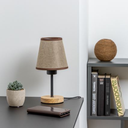 Brilagi - Lampe de table NUBILA WOOD 1xE27/25W/230V chêne/marron