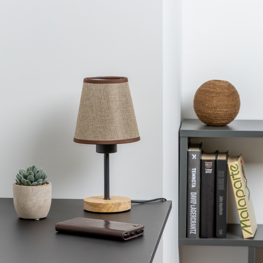 Brilagi - Lampe de table NUBILA WOOD 1xE27/25W/230V chêne/marron