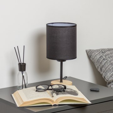Brilagi - Lampe de table NUBILA WOOD 1xE27/25W/230V chêne/noir