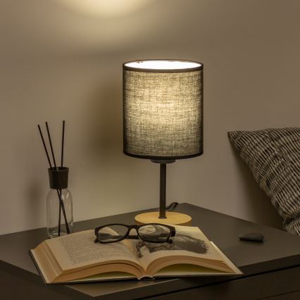 Brilagi - Lampe de table NUBILA WOOD 1xE27/25W/230V chêne/noir