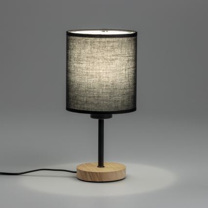 Brilagi - Lampe de table NUBILA WOOD 1xE27/25W/230V chêne/noir
