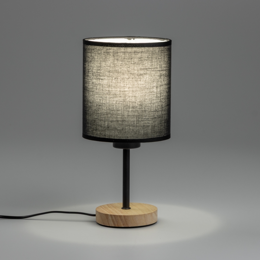 Brilagi - Lampe de table NUBILA WOOD 1xE27/25W/230V chêne/noir