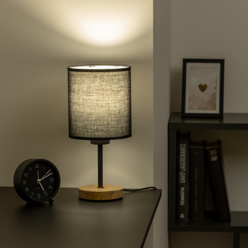 Brilagi - Lampe de table NUBILA WOOD 1xE27/25W/230V chêne/noir