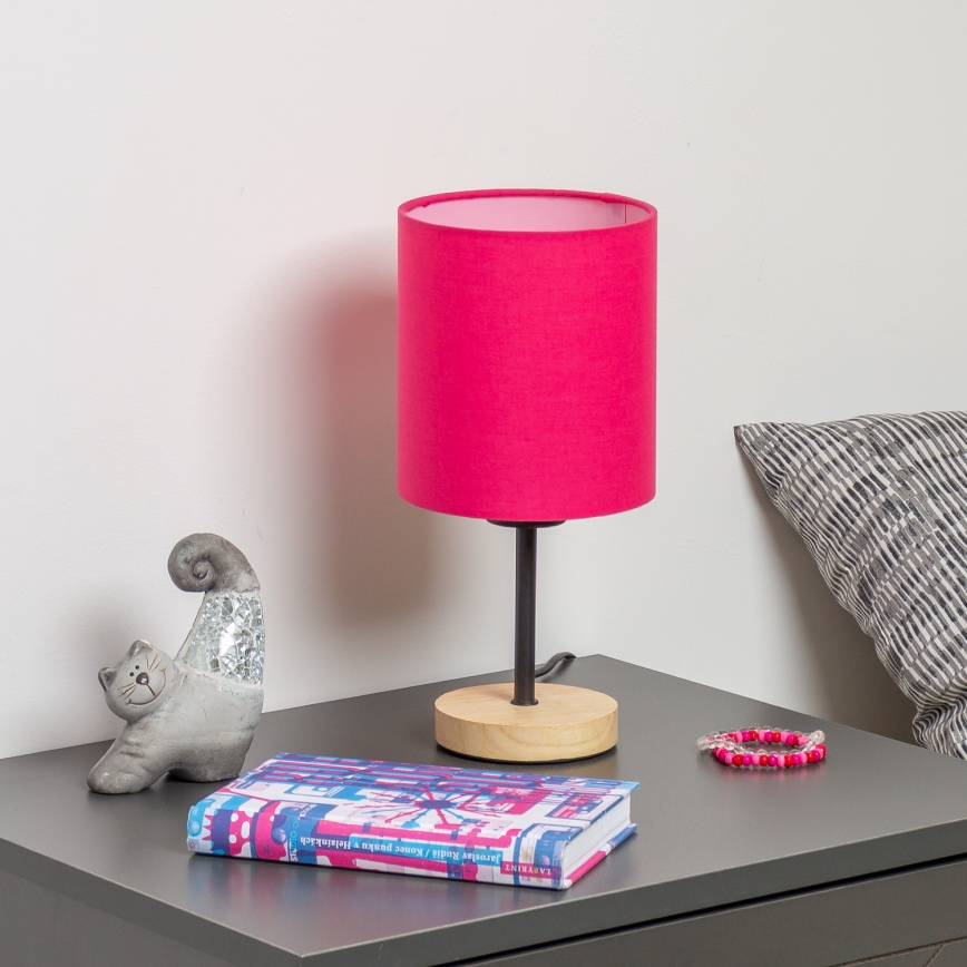 Brilagi - Lampe de table NUBILA WOOD 1xE27/25W/230V chêne/rose
