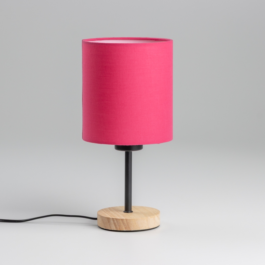 Brilagi - Lampe de table NUBILA WOOD 1xE27/25W/230V chêne/rose