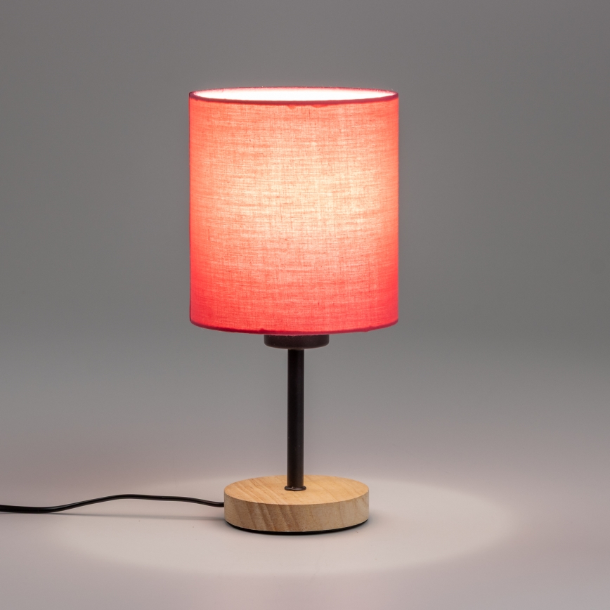 Brilagi - Lampe de table NUBILA WOOD 1xE27/25W/230V chêne/rose