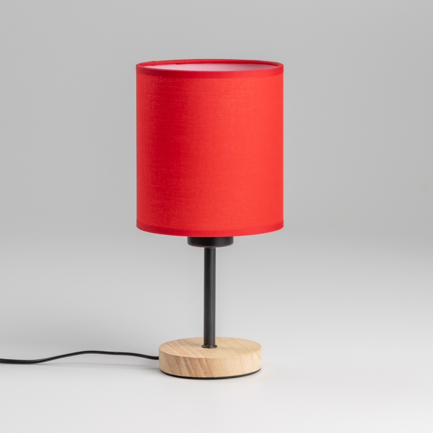 Brilagi - Lampe de table NUBILA WOOD 1xE27/25W/230V chêne/rouge