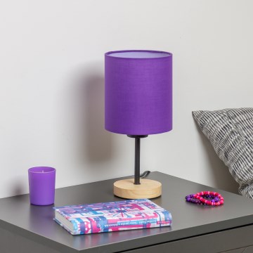Brilagi - Lampe de table NUBILA WOOD 1xE27/25W/230V chêne/violet