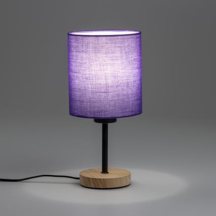 Brilagi - Lampe de table NUBILA WOOD 1xE27/25W/230V chêne/violet