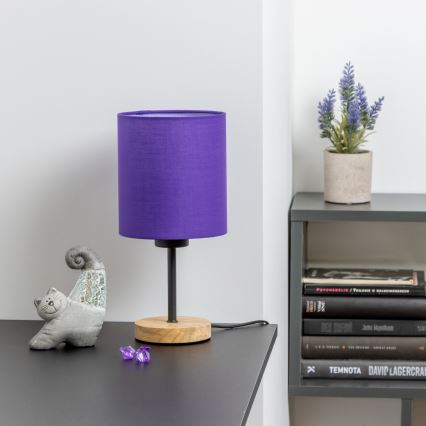 Brilagi - Lampe de table NUBILA WOOD 1xE27/25W/230V chêne/violet