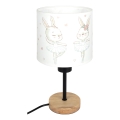 Brilagi - Lampe de table pour enfant BOBO WOOD 1xE27/25W/230V chêne/noir/blanc/motifs lapins