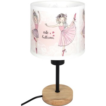 Brilagi - Lampe de table pour enfant BOBO WOOD 1xE27/25W/230V chêne/noir/blanc/rose/ballerines