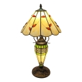 Brilagi - lampe de table Tiffany en vitrail FOLIA 1xE27/60W/230V + 1xE14/40W