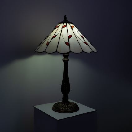 Brilagi - Lampe de table Tiffany en vitrail FOLIA 2xE27/60W/230V