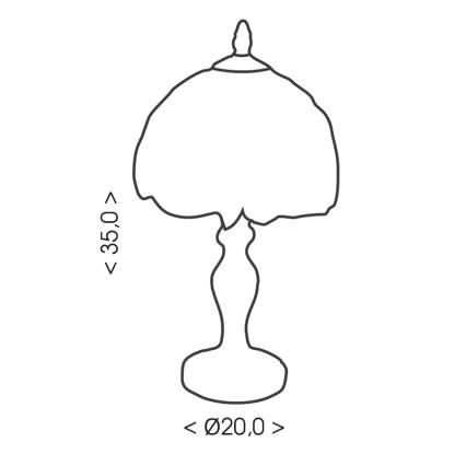 BRILAGI - Lampe de table Tiffany en vitrail IVORY SMOOTH 1xE27/60W/230V