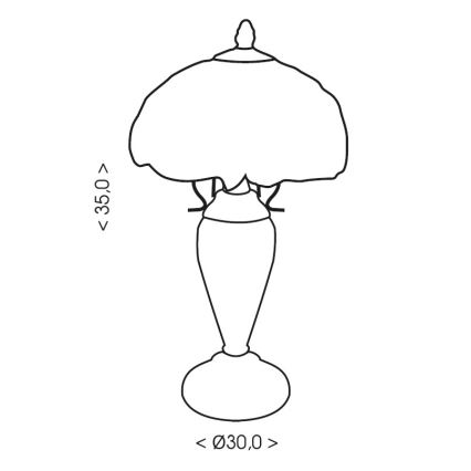 Brilagi - Lampe de table Tiffany en vitrail JUNGLE 1xE27/60W/230V + 1xE14/40W