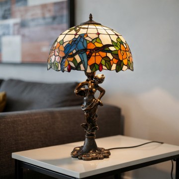 Brilagi - lampe de table Tiffany en vitrail JUNGLE 1xE27/60W/230V