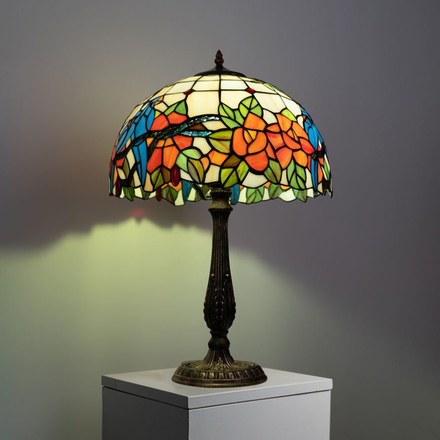 Brilagi - lampe de table Tiffany en vitrail JUNGLE 2xE27/60W/230V