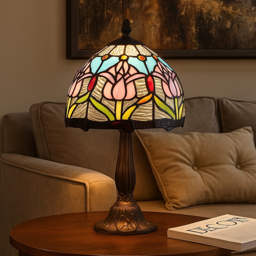 Brilagi - Lampe de table Tiffany en vitrail LORAS, 1xE14/40W/230V