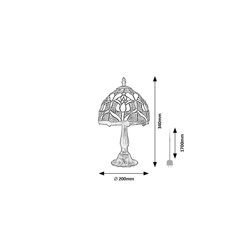Brilagi - Lampe de table Tiffany en vitrail LORAS, 1xE14/40W/230V