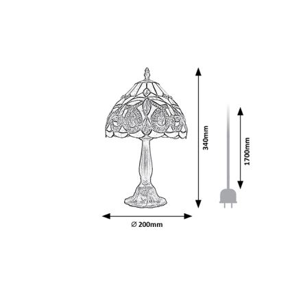 Brilagi - lampe de table Tiffany en vitrail LUISA 1xE14/40W/230V