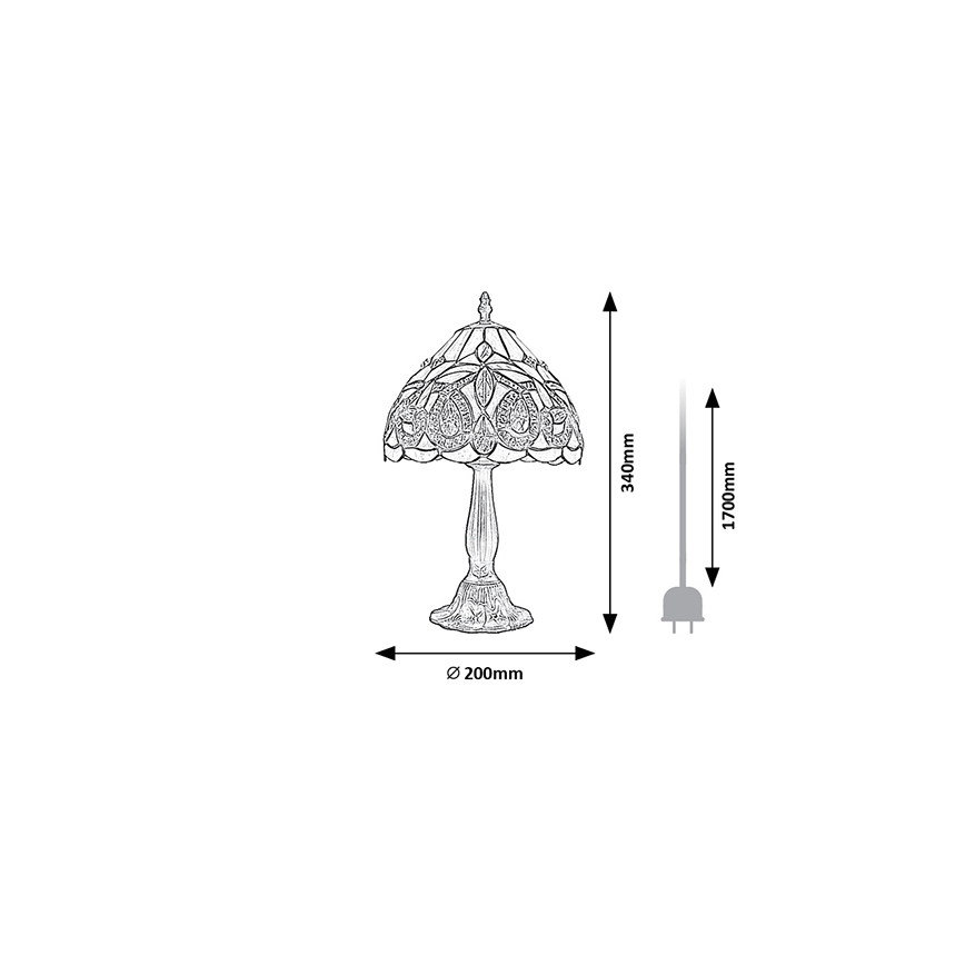 Brilagi - lampe de table Tiffany en vitrail LUISA 1xE14/40W/230V