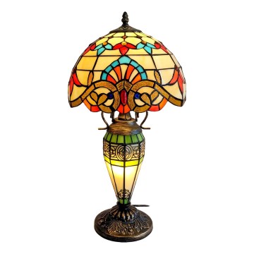 Brilagi - lampe de table Tiffany en vitrail MIRABELLA 1xE27/60W/230V + 1xE14/40W