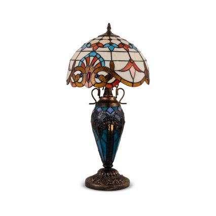 Brilagi - Lampe de table Tiffany en vitrail MIRABELLA 1xE27/60W/230V + 1xE14/40W