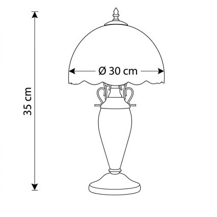 BRILAGI - Lampe de table Tiffany en vitrail MIRABELLA 1xE27/60W/230V + 1xE14/40W