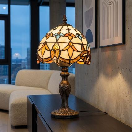 Brilagi - Lampe de table Tiffany en vitrail MIRABELLA 1xE27/60W/230V