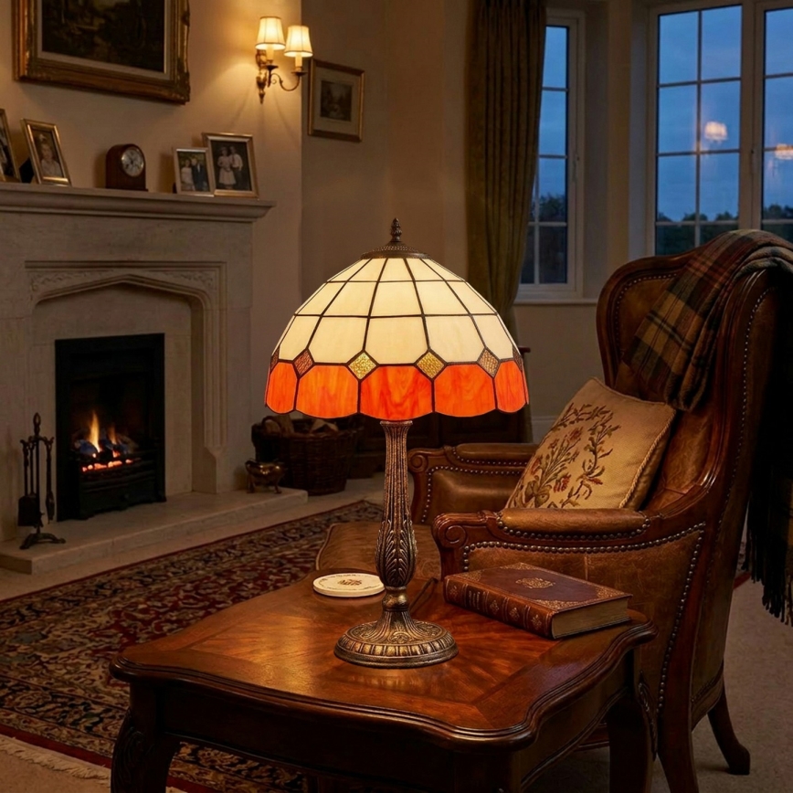 Brilagi - Lampe de table Tiffany en vitrail SIENNA 2xE27/60W/230V