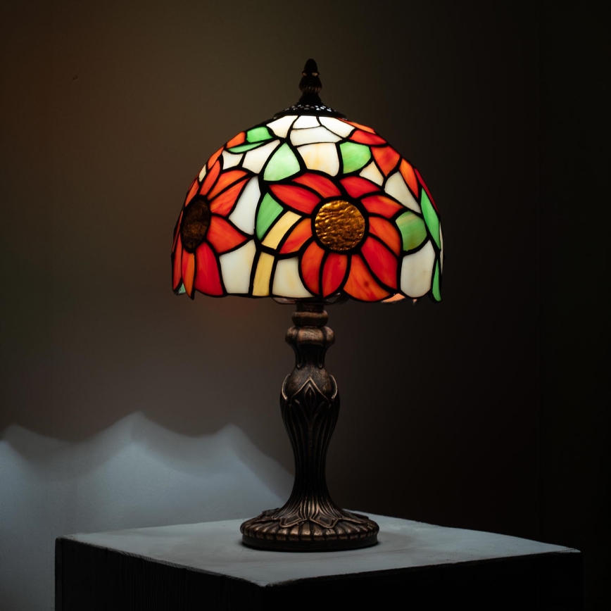 Brilagi - lampe de table Tiffany en vitrail SUNFLOWER 1xE27/60W/230V