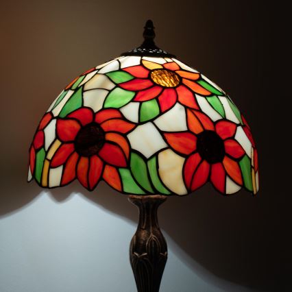 Brilagi - lampe de table Tiffany en vitrail SUNFLOWER 1xE27/60W/230V