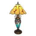 Brilagi - Lampe de table Tiffany FOLIA en vitrail 1xE27/60W/230V + 1xE14/40W