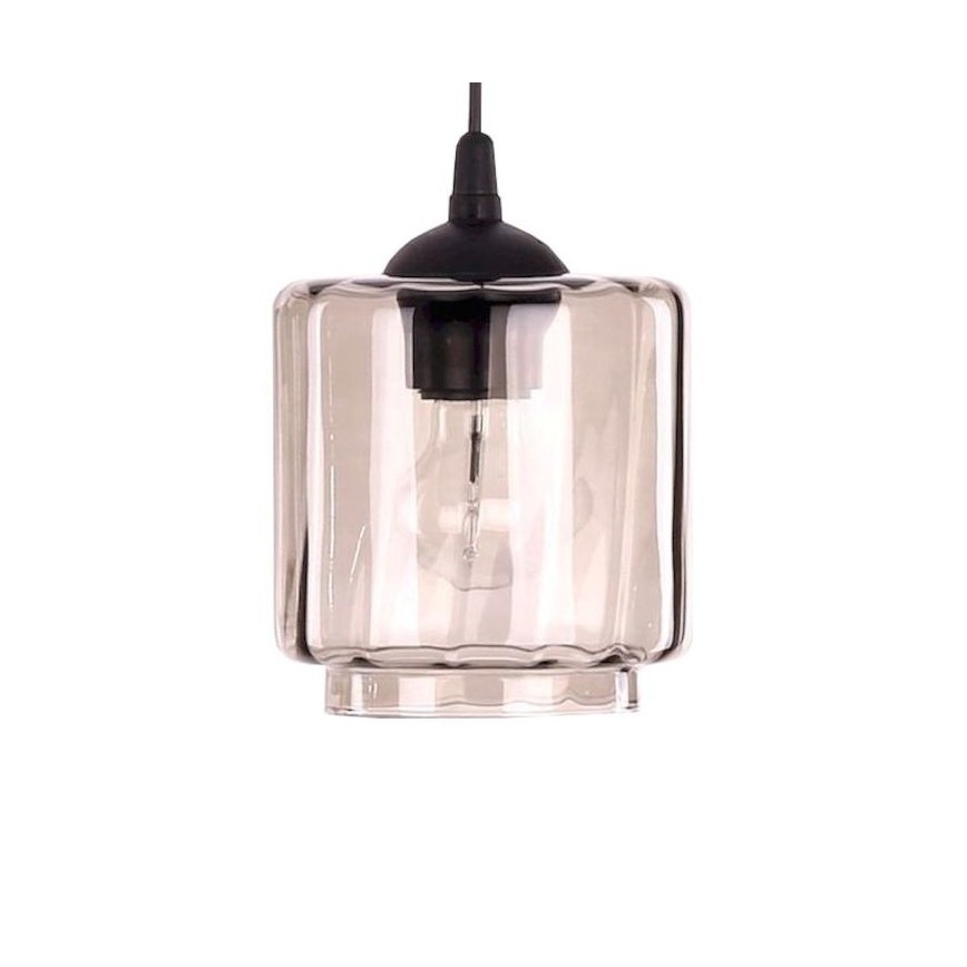 BRILAGI - Lampe de table WOOD GLASS 1xE27/40W/230V marron/noir/beige fumé
