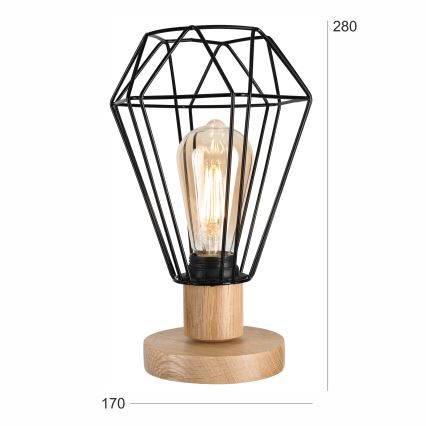 Brilagi - Lampe de table WOODY BASKET 1xE27/60W/230V chêne